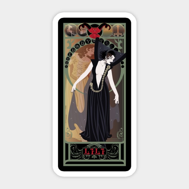 Dark Lili - art nouveau - Legend Sticker by captainlaserbeam